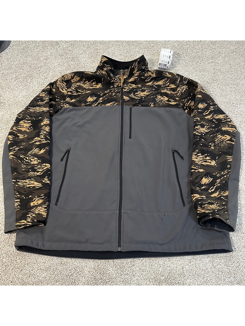 The North Face gray and camo full zip jacket